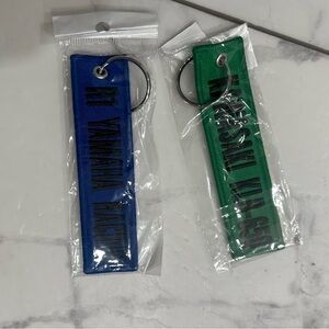 Yamaha and Kawasaki Blue and Green keychains